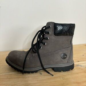 Timberland grey and snakeskin suede leather boots 8